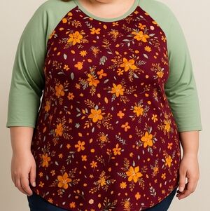 LuLaRoe Randy Floral Raglan Top – Size 3XL NEW